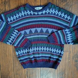 Vintage 80s New Era striped knit pullover sweater